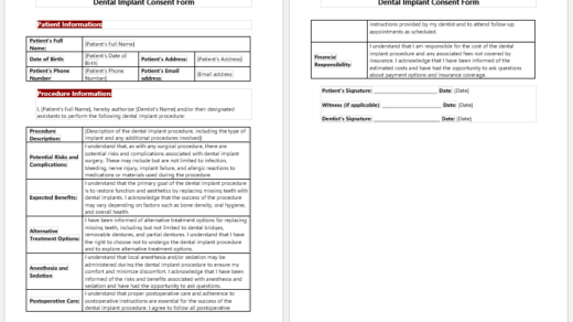 Dental Implant Consent Form