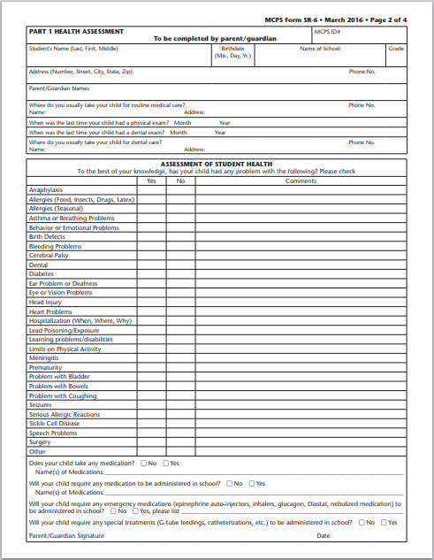Free Printable Health Assessment Forms | My XXX Hot Girl