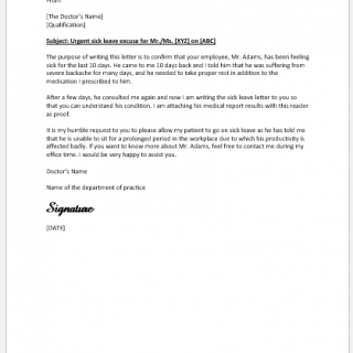 Fake Doctor Leave Letter with Signatures