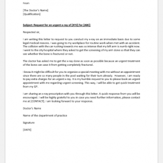 Request Letter for Urgent X-ray