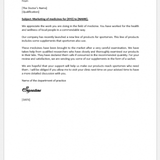 Marketing Letter to Physicians