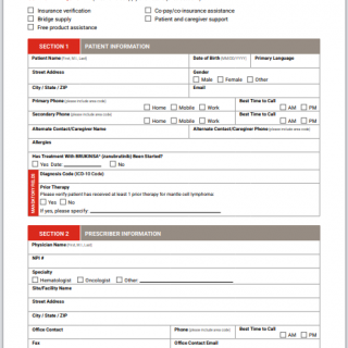 Patient enrollment form template Brukinsa