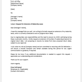 Maternity Leave Extension Letter for Baby Care
