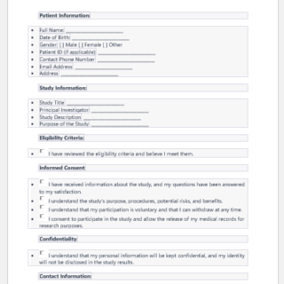 Hospital Research Registration Form