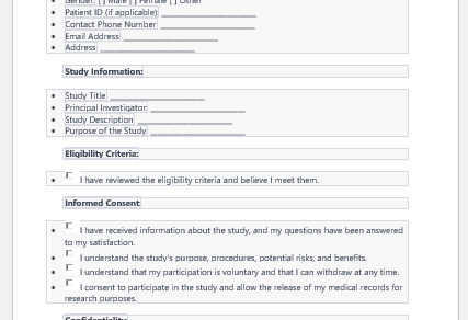 Hospital Research Registration Form