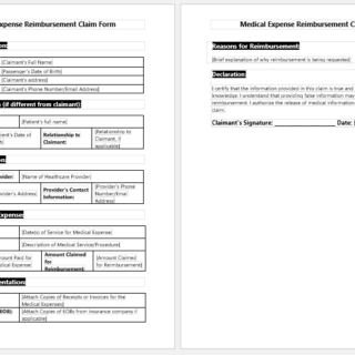 Medical Expense Reimbursement Claim Form