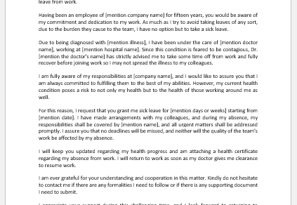 Medical excuse letter for workplace