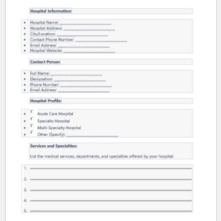 Private Hospital Empanelment Form