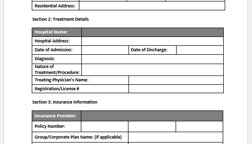 Hospital Insurance Eligibility Confirmation Form
