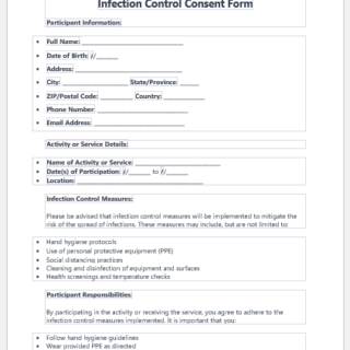 Infection Control Consent Form