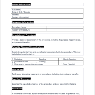 Informed Consent for Procedures Form