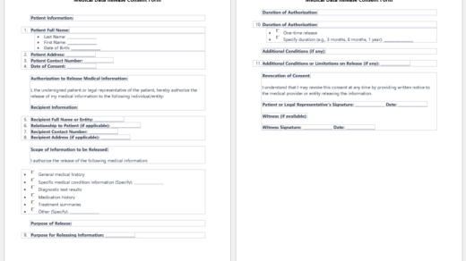Medical Data Release Consent Form