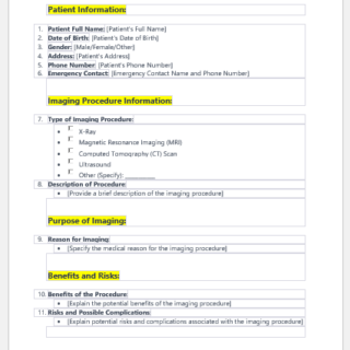 Radiology and Imaging Consent Form