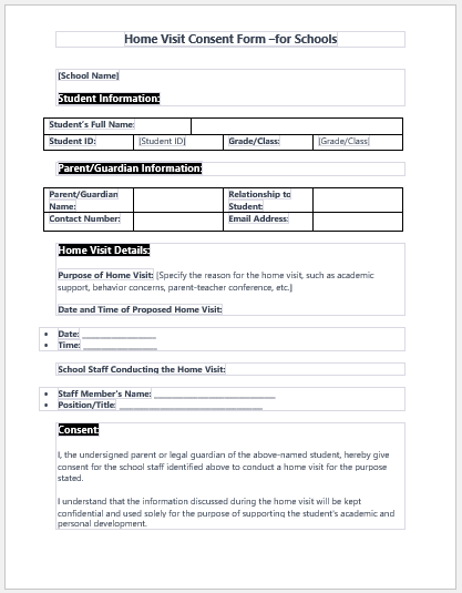 Home Visit Consent Form