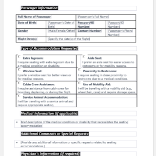 Seating Accommodation Request Form