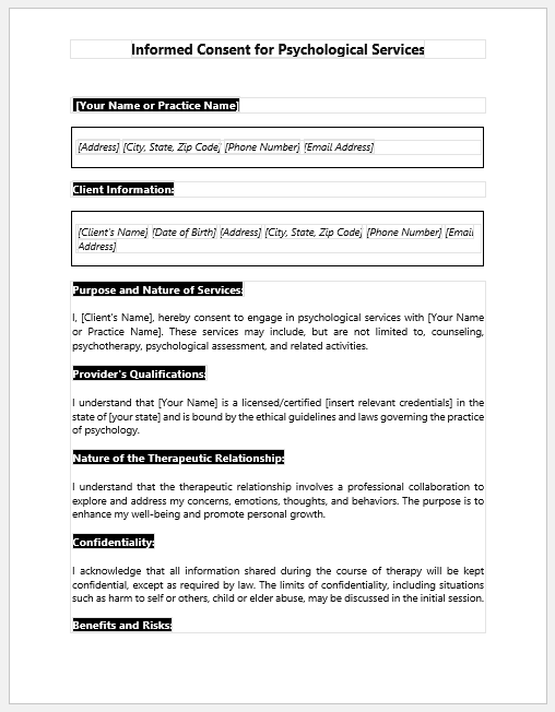 Informed Consent Form